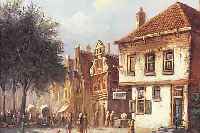 HENDRIKS, P., GEB. 1917, IN BREDA, ÖL/HOLZ, 24 X 30CM, HOLLäNDISCHE STADTANSICHT, SIGN.