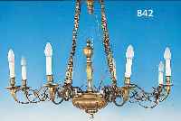 DECKENLEUCHTER, NIEDERLANDE, UM 1850, BRON- ZE, H. CA. 75 CM, D. CA. 95 CM, SPäTER ELEKTRIFIZIERT, EHEM. KERZENLEUCHTER (UMGEBAUT), ...