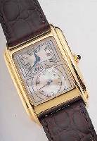 AUGUSTE RAYMOND HERRENARMBANDUHR DOCTORS, REF.-NR. 46002, SCHWEIZ UM 1997, METALL HART- VERG., EDELST.-BODEN GEDR., BEIDS. MINERALVER-GL., ...