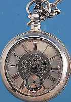 HERRENTASCHENUHR, REF.-NR. 33007, ENGLAND UM1880, STERLINGSILBER M. ÜBERGEH. INCL. ZEIT- IDENTISCHER SILBER-KNEBELKETTE, SCHLüSSELAUF- ZUG, ...
