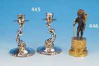 PAAR KERZENLEUCHTER, WIEN, UM 1910, , SILBER, STIELE IN FORM VON DELPHINEN, PERL- RAND, ZISELIERT, H. CA. 12 CM
