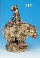 GROßE PORZELLANFIGUR, ROYAL KOPENHAGEN, PORZELLAN, H. 42 CM, BACCHANT AUF BäR SITZEND