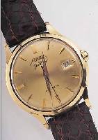 RADO HERRENARMBANDUHR JUBILAR, REF.-NR. 11699, SCHWEIZ UM 1954, GG 585/000, BODEN U. GLASR. GEDR., MATT VERG. BLATT M. AUFGEL. ...