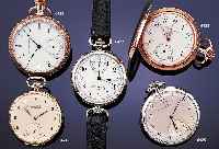 PAUL BUHRE ARMBANDCHRONOGRAPH, SCHWEIZ/ RUßLAND UM 1910, METALLGEH. VERN., BODEN U. GLASR. GEDR., 2-TEIL. EMAILBL. FEIN HARR. BEI 2 (MIT LUPE ...