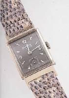 BULOVA DAMENARMBANDUHR, USA UM 1948, WG- FILLED, BODEN GEDR., FORMANKERW., 21 ST., HANDAUFZUGKAL. 8AE, SCHR.-UNR., BREG.-SPIR., LEDERB. NEU, ...