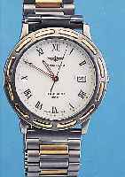 BREITLING HERRENARMBANDUHR TITAN/GOLD, REF.-NR. 8670/2655, SCHWEIZ UM 1990, TITAN, BODEN GEDR., ZWISCHENGL., SOWIE TEILE DER LüNETTE ...