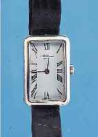 CHOPARD DAMENARMBANDUHR, REF.-NR. 30961/ 5027, SCHWEIZ UM 1972, 925ER SILBER, VERD. BANDANST., GLASR. GEDR., EMAILFARB. BLATT, RUNDANKERW., ...