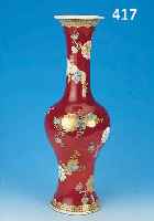 BODENVASE, SATSUMA, UM 1900, STEINGUT, ROTGRUNDIG, H. 57 CM