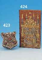 BETELGEFäß, NEPAL/TIBET, UM 1890, SILBER MIT KARNEOLEN, 8X 6.5 CM, KARNEOLE Z.T. BESCHäDIGT, FILIGRANARBEIT