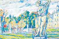 BUCHTA, PETER PAUL, *1935 KARLSRUHE, SCHüLERDER KARLSRUHER AKADEMIE UNTER K. HUBBUCH UND O. LAIBLE, HIER: SCHLOSSPLATZ UND KARLSRUHER SCHLOSS, ...