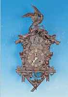FRüHE KUCKUCKSUHR, FA. BEHA U. C. KLAUSMANN SCHWARZWALD, UM 1890, GESCHNITZTES HOLZGE- HäUSE, HERSTELLER WOHL CARL KLAUSMANN FURTWAN-GEN, ...