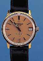 ETERNA HERRENARMBANDUHR SONIC, REF.-NR. 5790861, SCHWEIZ UM 1969, METALL HARTVERG., EDELST.-BOD. GESCHR., ZENTRALSEK., DAT., ELEKTRONIK ...