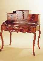 SCHREIBTISCH, DEUTSCH, UM 1860/70, BAROCK- STIL, MAHAGONIFURNIER AUF WEICHHOLZ, GALERIE FEHLT, L. ALTERS- UND ...