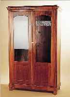 SCHRANK, DEUTSCH, UM 1880/90, NUßBAUMFURNIER AUF WEICHHOLZ, GLASEINSäTZE SPäTER, ALTERS- UND ...