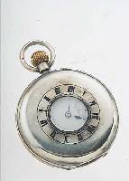 SIR JOHN BENNETT HERRENTASCHENUHR HALBSAVO- NETTE, REF.-NR. 62643, ENGLAND UM 1912, STERLINGSILBER, AUßENSTD.-ZEICHEN DUNKELBLAU EMAILL., ...
