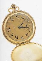 LAMINOR WATCH CO. HERRENTASCHENUHR SAVONETTE, SCHWEIZ UM 1935, METALL M. GG-AUFLAGE, RAND RELIEFIERT, SCHMUCKMONOGR. "WV", BLATT ...