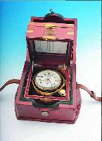 POLJOT MARINECHRONOMETER, REF.-NR. 04055, SOWJETUNION UM 1988, DOPPELTER HOLZKASTEN, MESSINGMONTUREN, MESSINGKESSEL, KARDANISCH AUFGEH., ...