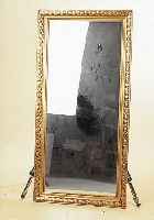 SPIEGEL, UM 1900, STUCKRAHMEN, SPIEGEL- GLAS SPäTER, 134 X 65 X 4.5 CM