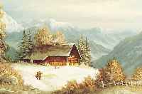 VERMEULEN, NOEL, *1917 - 1989, HOLLäNDISCHERTRADITIONLIST IN ALTMEISTERLICHER ART, HIER: WINTERLICHE GEBIRGSLANDSCHAFT MIT VERSCHNEITEMGEHöFT UND ...