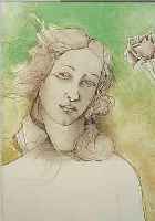 BRUNI, BRUNO, *1935 GRADERA/ITALIEN, POR- TRäT EINES MäDCHENS, FARBLITHOGRAPHIE AUF VELIN, EDITION MATTHIEU LITHO SWITZERLAND ...