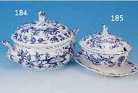 DECKELSCHüSSEL, MEISSEN, UM 1890, 2. WAHL, PORZELLAN, ZWIEBELMUSTER, H. 20 CM, D. 30 CM