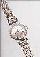 OMEGA DAMENSCHMUCKUHR, REF.-NR. 10987/61, SCHWEIZ UM 1962, WG 750/000 INCL. NEUTR. WG- BAND, BANDANST. M. DIAMANTBES., GLASR. GEDR., BOMB. ...