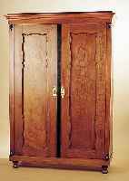 SCHRANK, CA. 1870, EICHE MASSIV, VERTIEFTE FüLLUNGEN, ZWEITüRIG, OHNE SCHLüSSEL, BESCHLä-GE SEK., EINLEGEBöDEN FEHLEN, M.: 184X128X52 CM, ...
