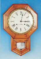 WANDUHR, ENGLAND UM 1910/20, SOG. ACT OF PARLAMENT CLOCK, HOLZGEHäUSE, 2 GLASTüREN, ME-TALLZIFFERBLATT, SKEL. MESSINGPLATINENWERK, GEM. ...