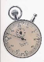 HANHART EINHANDSTOPPER SCHLEPPZEIGERFUNKTION, DEUTSCHLAND UM 1950, METALL VERCHR., 100ER AUßENTEILUNG, 30-MIN.-STOPPZäHLER, WERK VERG.,13 ST., D. ...