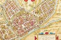 KONVOLUT VON 4 BLATT, MIT KUPFERSTICHEN VON WESEL (NIEDERRRHEIN): 1.) ALTKOLOR. KUPFERSTICH V. BR. U. HOGENBERG, CA. 1590, GA WESEL, ...