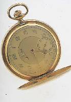 JUNGHANS HERRENTASCHENUHR SAVONETTE, DEUTSCHLAND UM 1935, GG-AUFLAGE, STREIFENDE- KOR, BLATT VERG., 15 ST., WERK VERG., KAL. 49/1, MONOM. ...