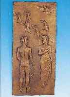 SCHROTT-FIECHTL, HANS, SIGNIERT * 1896, ANSäSSIG IN BERLIN, BRONZERELIEF, 60 X 28 CM, BIBLISCHE DARSTELLUNG