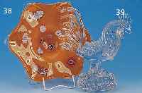 SCHALE, MURANO, 70ER JAHRE, , FARBLOSES GLAS,D. 34 CM, MIT BLUMENEINSCHMELZUNGEN,, WEIßES ZWISCHENGLAS