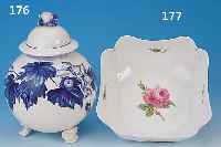 GEMüSESCHüSSEL, MEISSEN, 2. WAHL, ANFANG 20. JH., PORZELLAN, ROTE ROSE, 25 X 24,5 CM