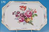 TABLETT, MEISSEN, 1774-1814, PORZELLAN, 34.5X23 CM, GROßE UND SEHR SCHöNE BLUMEN- BOUQUETMALEREI, GOLDRAND, EHEMALIGE FACHGE- RECHT ...