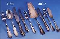 48TEILIGES BESTECK, LöWENTHAL FRANKFURT A.M. UM 1925, 800ER SILBER, BEST. AUS: 11 TAFEL-MESSERN (STAHLKLINGEN, GRIFFE GEFüLLT), 5 -GABELN, ...