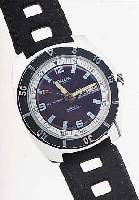 CORDURA HERRENARMBANDUHR SEA-GULL, SCHWEIZ UM 1968, MASSIV METALL VERCHR., EDELST.-BODEN GESCHR., ZENTRALSEK., TAG U. DATUM, LüNETTE BEIDS. ...