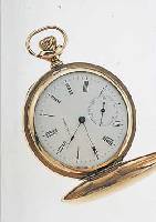WALTHAM HERRENTASCHENUHR, USA UM 1900, METALL ROSEGOLDAUFL., BEIDS. BLüTENDEKOR, SPRUNGDECKEL MONOGR. "N" RüCKS. IM ZENTRUM ...