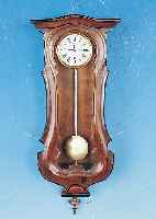 MINIATUR-WANDUHR, WIEN, UM 1850, GESCHWUN- GENE PROFILIERTE TüRE IN VIOLINFORM, SOGEN. WIENER BAROCKSTIL, DREISEITIG VERGLAST, AN DENKANTEN ...