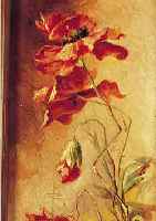 UNBEKANNTER KüNSTLER, UM 1900/20, ÖL/PAPPE, 28 X 12 CM, MOHNBLUMEN, RAHMEN