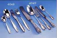 BESTECK, DEUTSCH UM 1830/40, HISTORISMUS, 800ER SILBER, BEST. AUS, 6 GR. UND 6 FRüHSTüCKSMESSERN MIT ORIG.-STAHLKLINGEN (L. KORROD.), ...