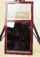 BIEDERMEIERSPIEGEL, UM 1820, MAHAGONIRAHMEN,82 X 85 CM, GLAS ERGäNZT, L. BESCH.
