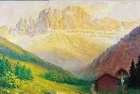 HARMANN,? MüNCHNER SCHULE, 30ER JAHRE, ÖL/LWD., ALPENLANDSCHAFT MIT MATERL, SIGNIERT, L. ALTERSSPUREN, R., M. CA. 48 X 61 CM