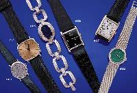 CHOPARD DAMENGOLDBANDUHR, REF.-NR. 79444, SCHWEIZ UM 1975, MASSIV WG 750/000 RHOD., DESIGN VON GLIEDERBAND AUF LüNETTE üBERGEHEND,BODEN ...