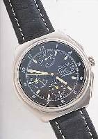 TUTIMA ARMBANDCHRONOGRAPH MILITARY, REF.-NR.505132, DEUTSCHLAND/SCHWEIZ UM 1990, EDELST., MASSIV, BODEN GESCHR., MINERALFLACHGL., 60- MIN.- U. ...