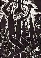 MASEREEL, FRANS, DAT. 1965, HOLZSCHNITT, 35.5 X 31.5 CM, PAPIER GEBRäUNT, L. GEBR.SP.