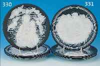 DREI WEIHNACHTSTELLER, VILLEROY & BOCH, 1978-1980, BISQUITPORZELLAN, D.30 CM, IM KARTON, DIE ANBETUNG DER HL. DREI KöNIGE NACH DüRER ...