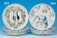 VIER SATIRETELLER, ROSENTHAL, PORZELLAN, D. CA. 26 CM, MIT KARTON, KARAJAN, SCHEEL, MAO, MARLENE DIETRICH