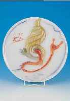 ROSENTHAL-JAHRESTELLER, KüNSTLERENTWURF SALVADORE DALI, GLAS, 2941/3000, D.36 CM IN HOLZKISTE