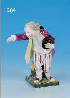 PORZELLANFIGUR, HOECHST, UM 1760-65, BUNTE BEMALUNG, H. 11,5 CM, HAND U. AM RECHEN REST.